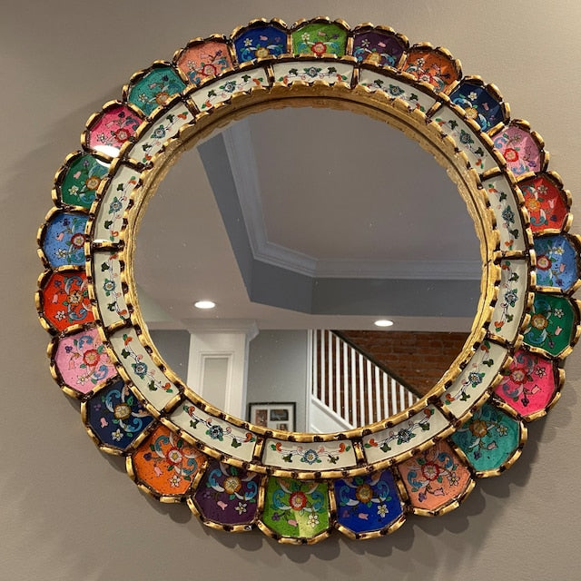 Handmade Gold Leaf Mirror - Peruvian Wall Art Decor - Kuya