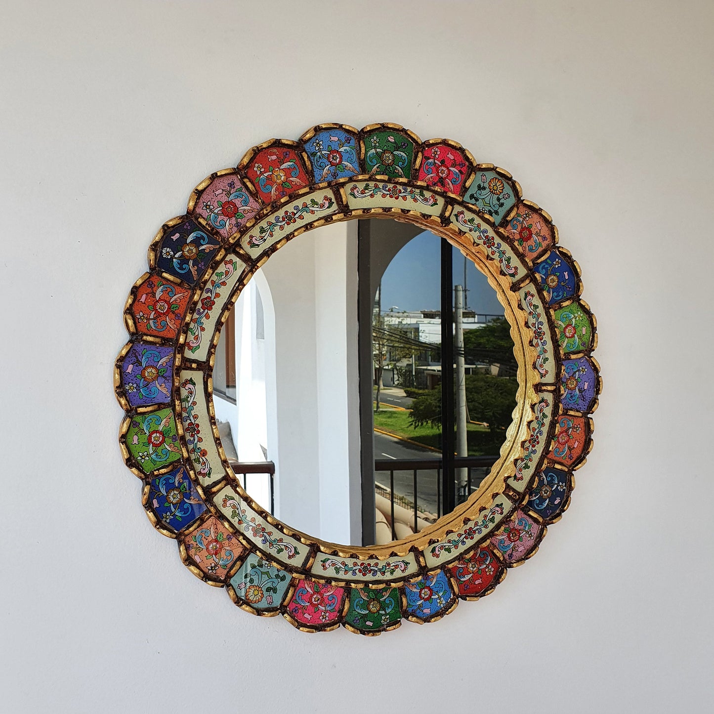 Handmade Gold Leaf Mirror - Peruvian Wall Art Decor - Kuya